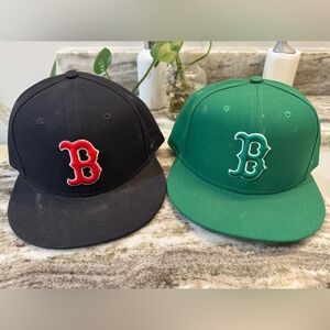 Boston Red Sox SnapBack Hats Set of 2 - Nike - green with shamrock and navy